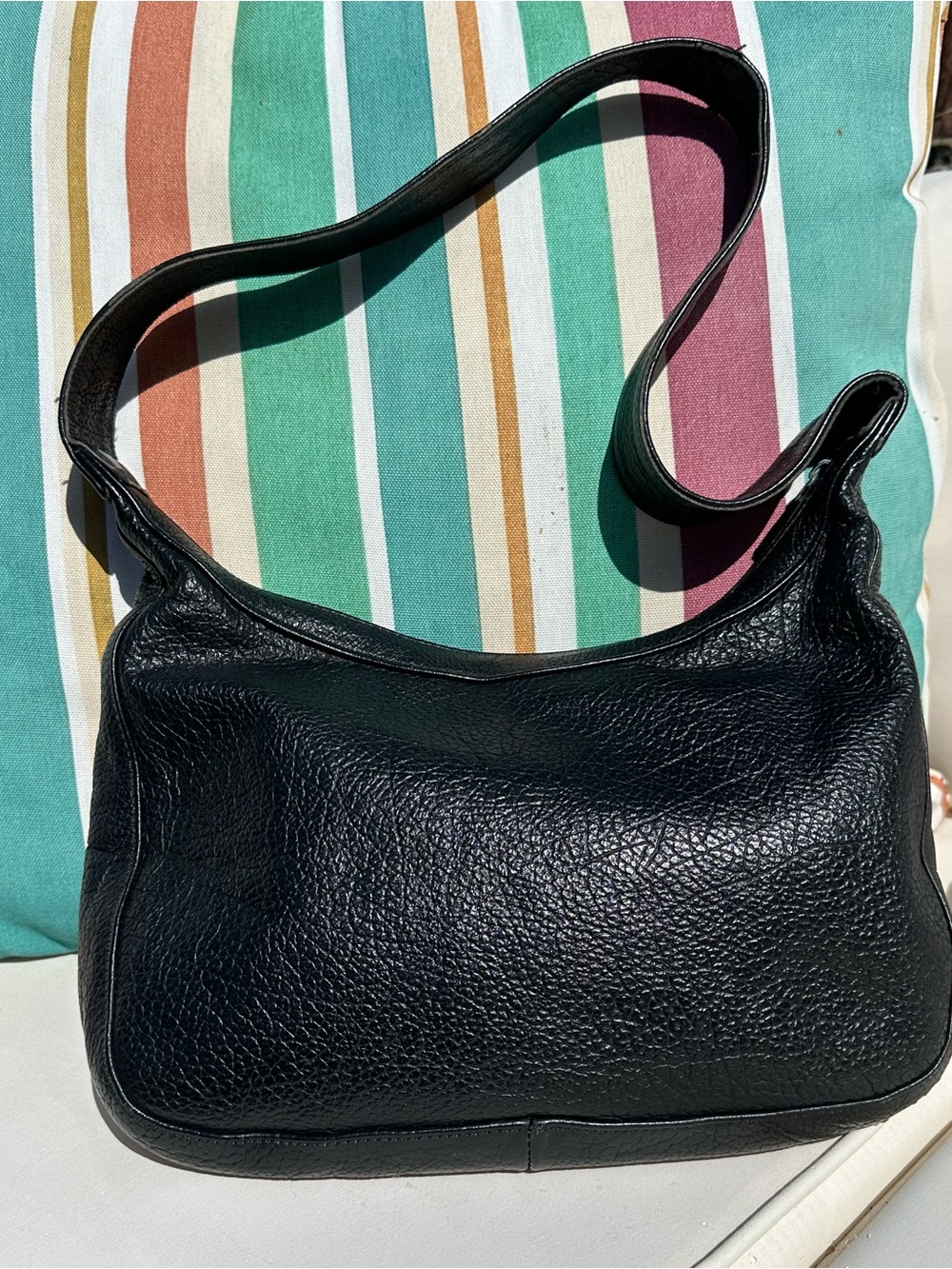 From Mexico Black Pebbled Leather Shoulder Bag